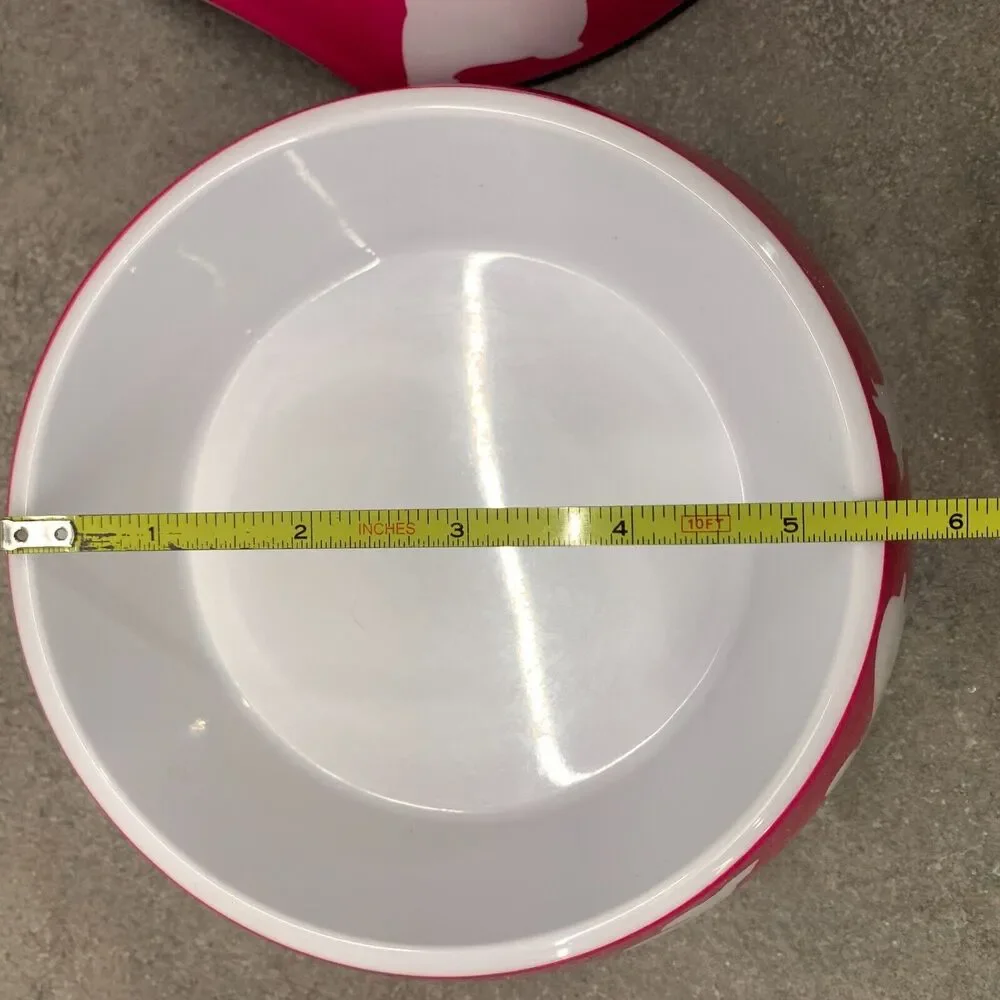 SET C. Wonder Hot Pink Dog Print Food Bowl Decorative Pet Bowls Anthropologie